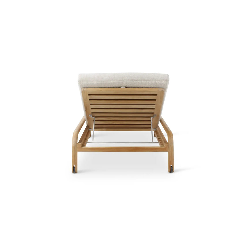 Sonnenliege Boras aus Teakholz mit tonfarbenen Kissen, 200x79x30 cm - ZEN ZONE Furniture