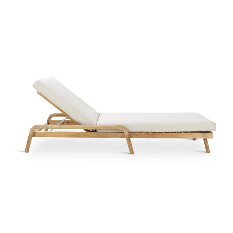 Sonnenliege Boras aus Teakholz mit tonfarbenen Kissen, 200x79x30 cm - ZEN ZONE Furniture