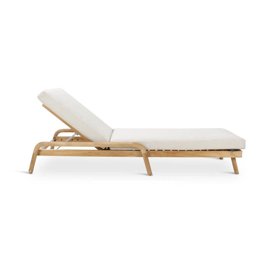Sonnenliege Boras aus Teakholz mit tonfarbenen Kissen, 200x79x30 cm - ZEN ZONE Furniture