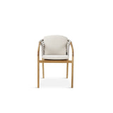 Gartenstuhl Lugano aus Teakholz mit tonfarbenen Kissen, 57x62x75 cm - ZEN ZONE Furniture