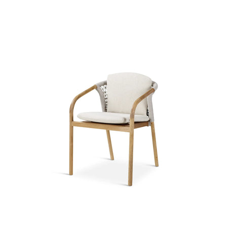 Gartenstuhl Lugano aus Teakholz mit tonfarbenen Kissen, 57x62x75 cm - ZEN ZONE Furniture