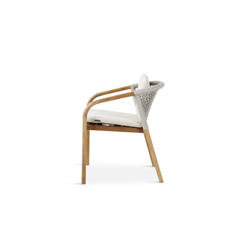 Gartenstuhl Lugano aus Teakholz mit tonfarbenen Kissen, 57x62x75 cm - ZEN ZONE Furniture