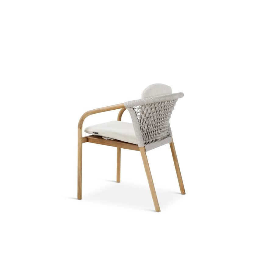 Gartenstuhl Lugano aus Teakholz mit tonfarbenen Kissen, 57x62x75 cm - ZEN ZONE Furniture