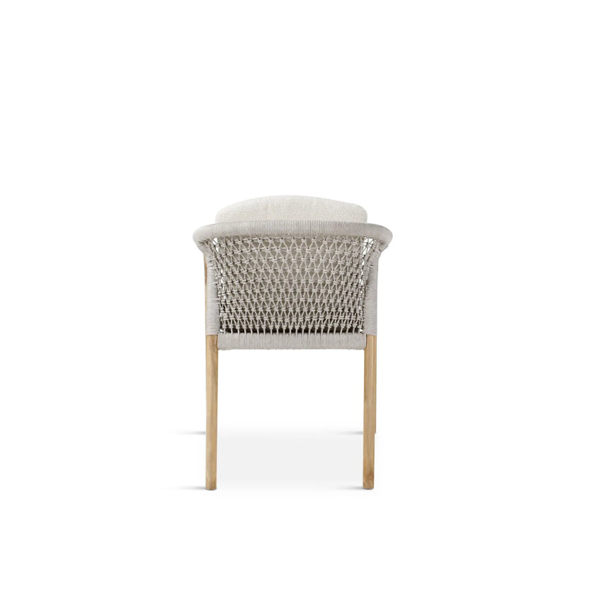 Gartenstuhl Lugano aus Teakholz mit tonfarbenen Kissen, 57x62x75 cm - ZEN ZONE Furniture