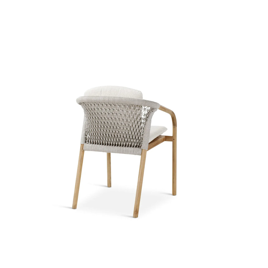 Gartenstuhl Lugano aus Teakholz mit tonfarbenen Kissen, 57x62x75 cm - ZEN ZONE Furniture