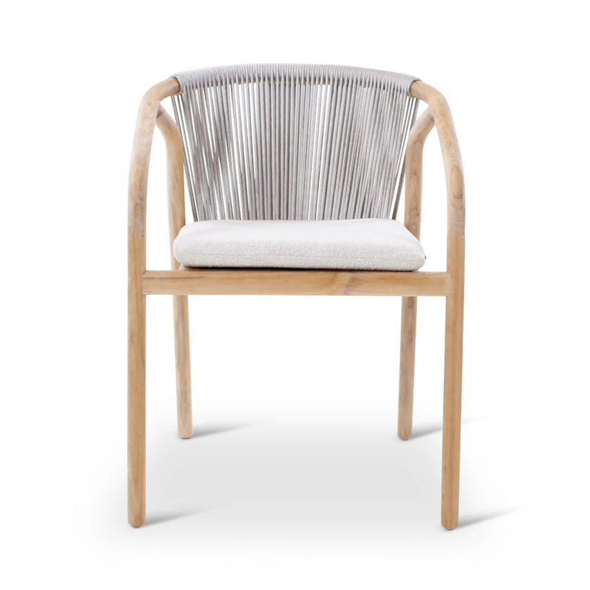 Gartenstuhl Boras aus Teakholz mit tonfarbenen Kissen - ZEN ZONE Furniture