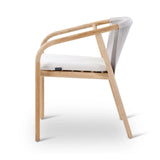 Gartenstuhl Boras aus Teakholz mit tonfarbenen Kissen - ZEN ZONE Furniture