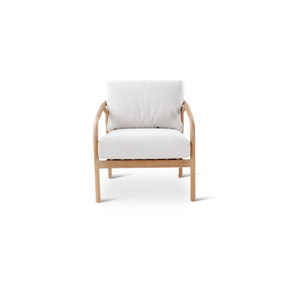 BORAS Garten Sessel aus Teak Natur und grauem Geflecht inkl. Kissen, 73×84×72 cm - ZEN ZONE Furniture