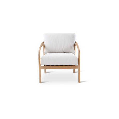 BORAS Garten Sessel aus Teak Natur und grauem Geflecht inkl. Kissen, 73×84×72 cm - ZEN ZONE Furniture