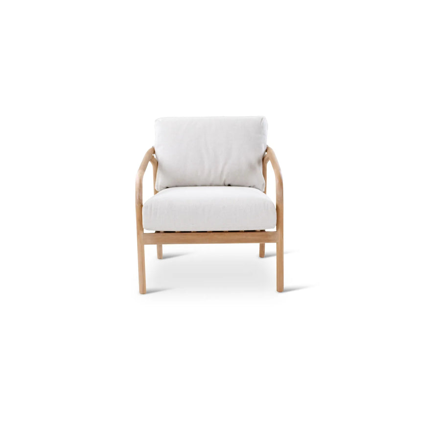 BORAS Garten Sessel aus Teak Natur und grauem Geflecht inkl. Kissen, 73×84×72 cm - ZEN ZONE Furniture