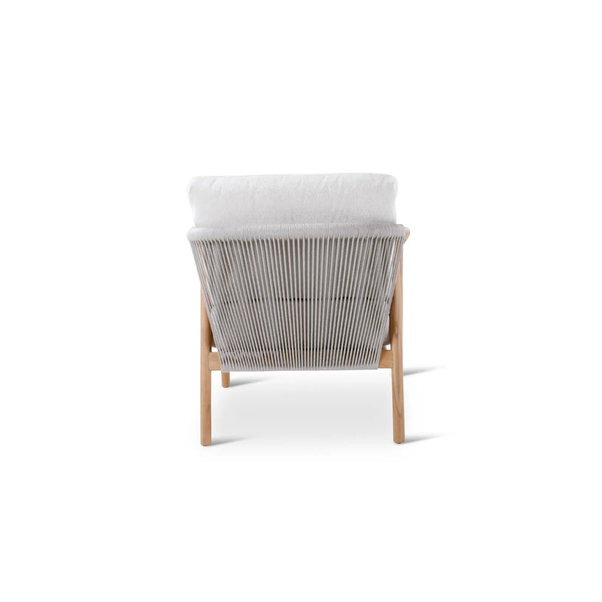 BORAS Garten Sessel aus Teak Natur und grauem Geflecht inkl. Kissen, 73×84×72 cm - ZEN ZONE Furniture