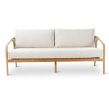 2,5-Sitzer-Gartenbank Boras aus Teakholz mit tonfarbenen Kissen aus Outdoor-Stoff, 190x84x72 cm - ZEN ZONE Furniture