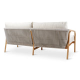 2,5-Sitzer-Gartenbank Boras aus Teakholz mit tonfarbenen Kissen aus Outdoor-Stoff, 190x84x72 cm - ZEN ZONE Furniture