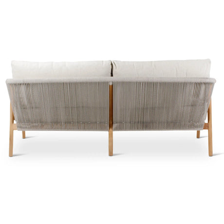 2,5-Sitzer-Gartenbank Boras aus Teakholz mit tonfarbenen Kissen aus Outdoor-Stoff, 190x84x72 cm - ZEN ZONE Furniture