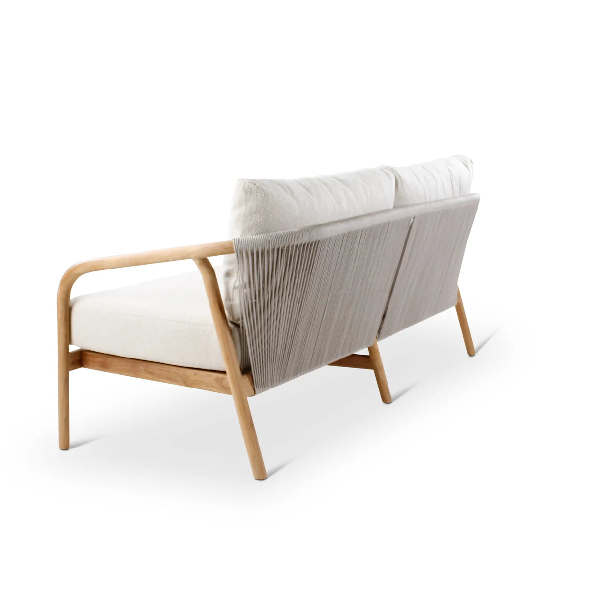 2,5-Sitzer-Gartenbank Boras aus Teakholz mit tonfarbenen Kissen aus Outdoor-Stoff, 190x84x72 cm - ZEN ZONE Furniture