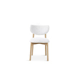 BLAKE Esstuhl ivory, Beine aus Holz Natur