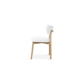 BLAKE Esstuhl ivory, Beine aus Holz Natur