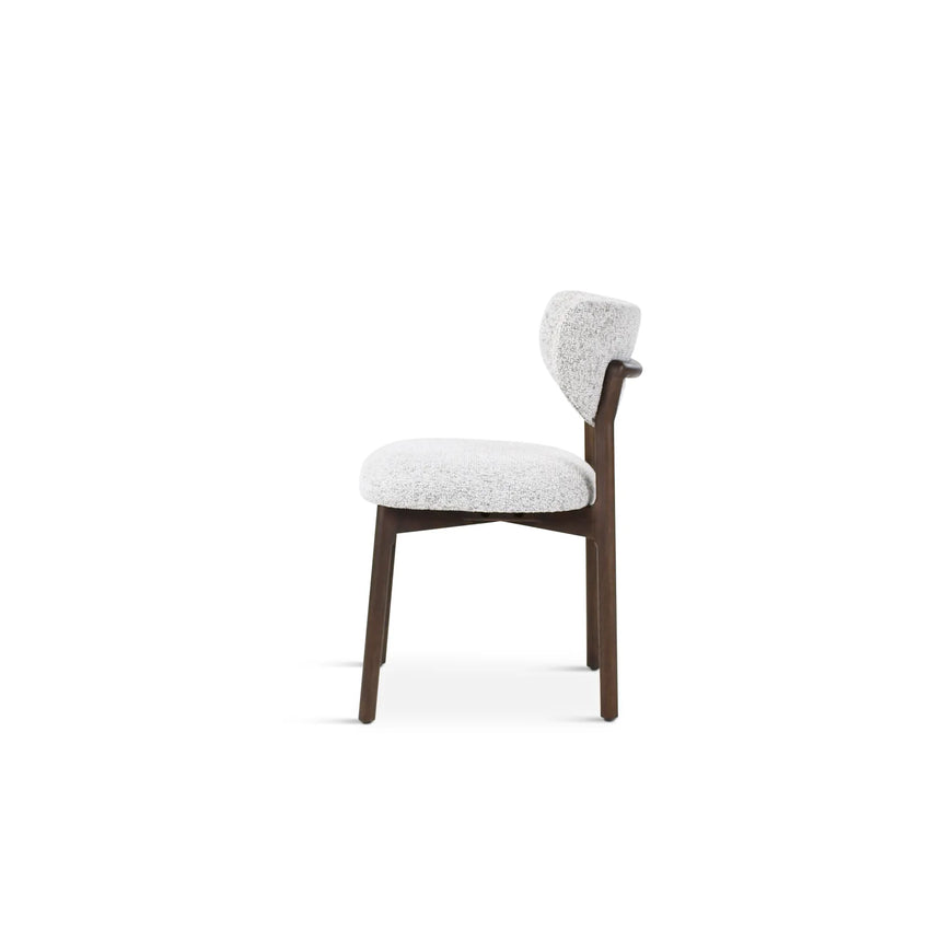 BLAKE Essstuhl stone, Beine aus Holz Dunkelbraun - ZEN ZONE Furniture
