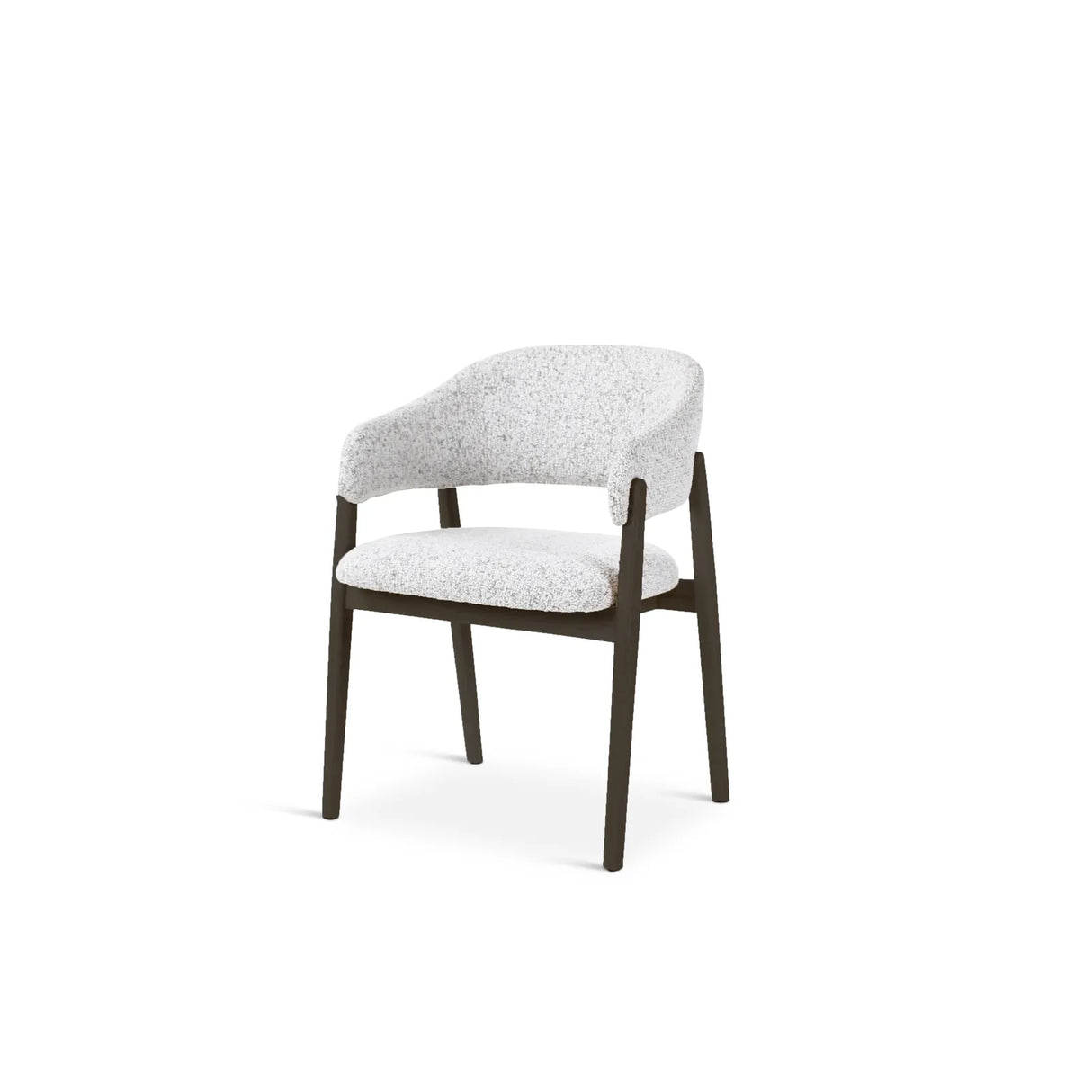 CONOR Essstuhl mit Armlehnen stone, Beine aus Holz dunkel braun