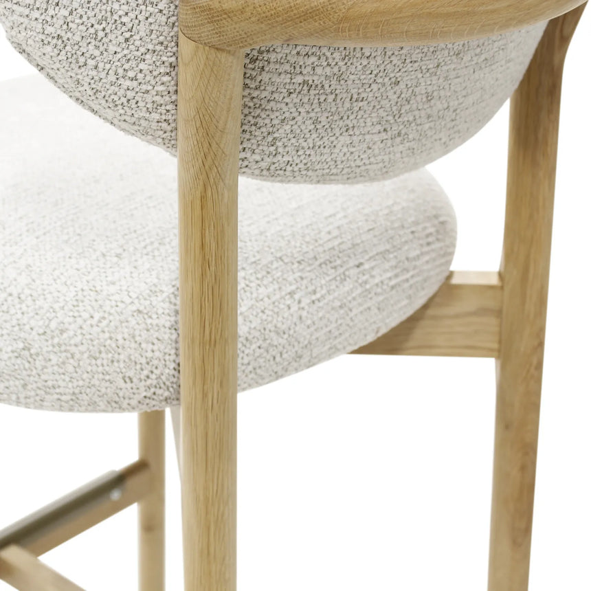 BLAKE Barhocker aus Eiche in Elfenbein/Natur, 49×58×99 cm - ZEN ZONE Furniture