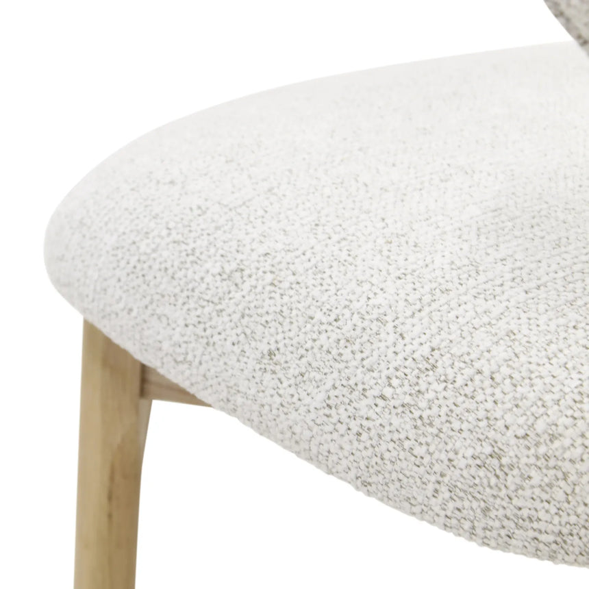 BLAKE Esstuhl ivory, Beine aus Holz Natur - ZEN ZONE Furniture