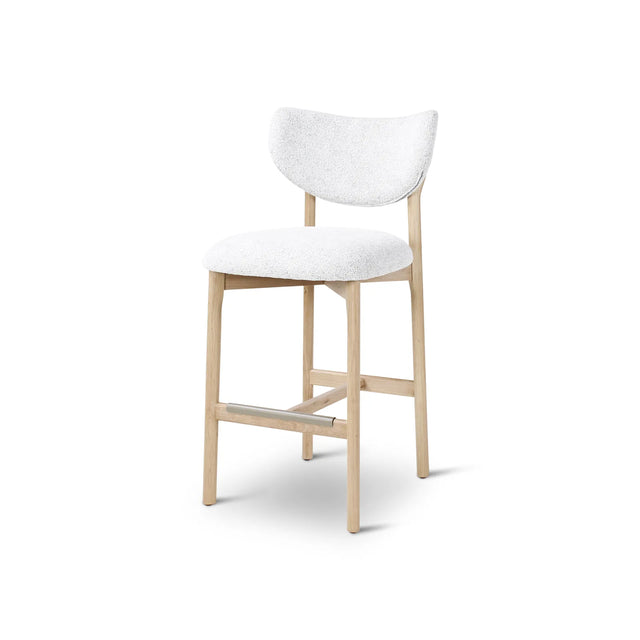 BLAKE Barhocker aus Eiche in Elfenbein/Natur, 49×58×99 cm - ZEN ZONE Furniture