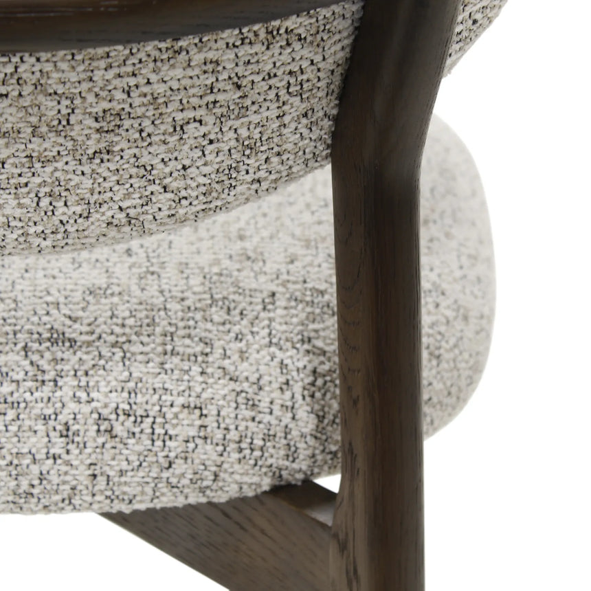 BLAKE Essstuhl stone, Beine aus Holz Dunkelbraun - ZEN ZONE Furniture