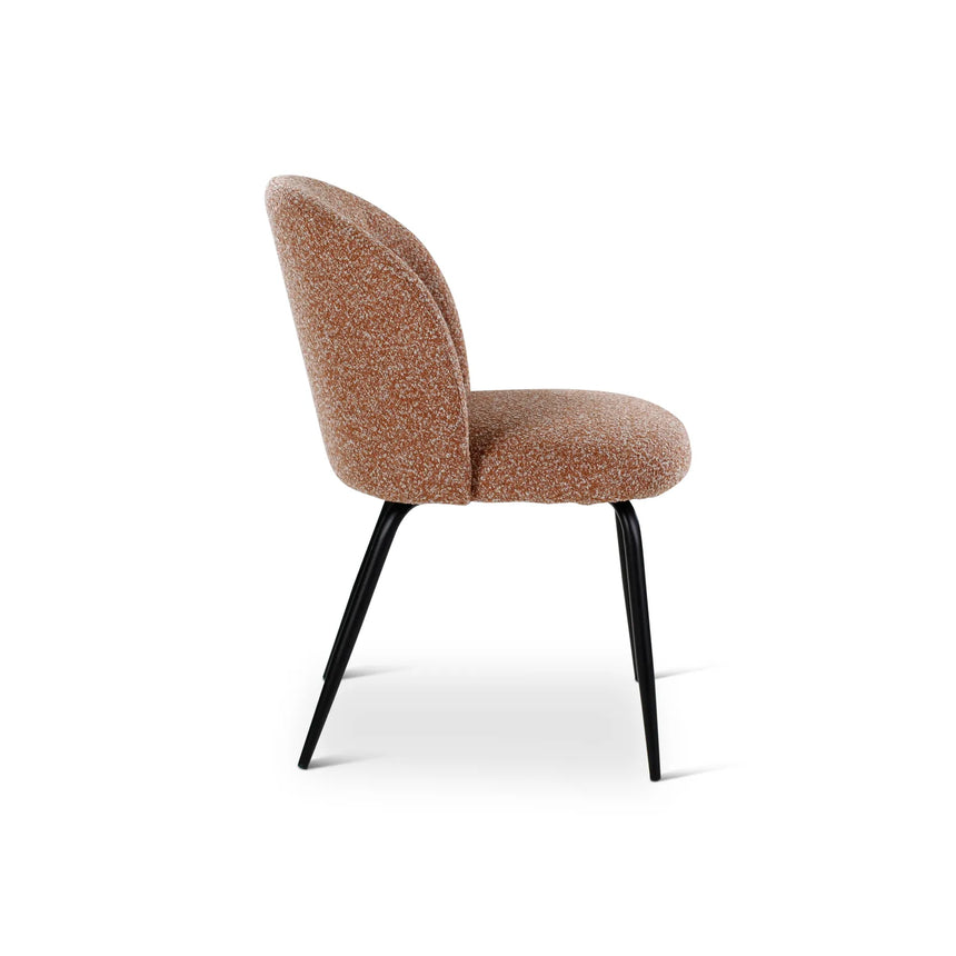 MIKO Essstuhl aus Metall in Brick, Schwarz - ZEN ZONE Furniture