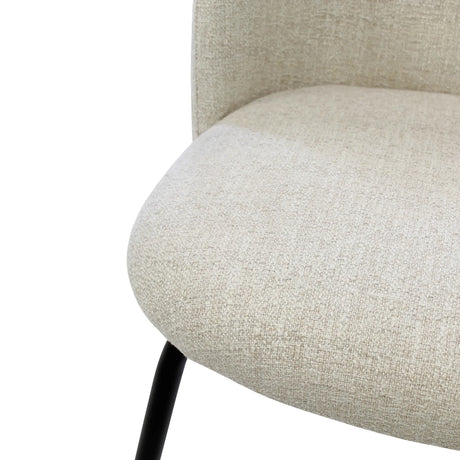 MIKO Essstuhl in Natur mit schwarzen Metallbeinen - ZEN ZONE Furniture