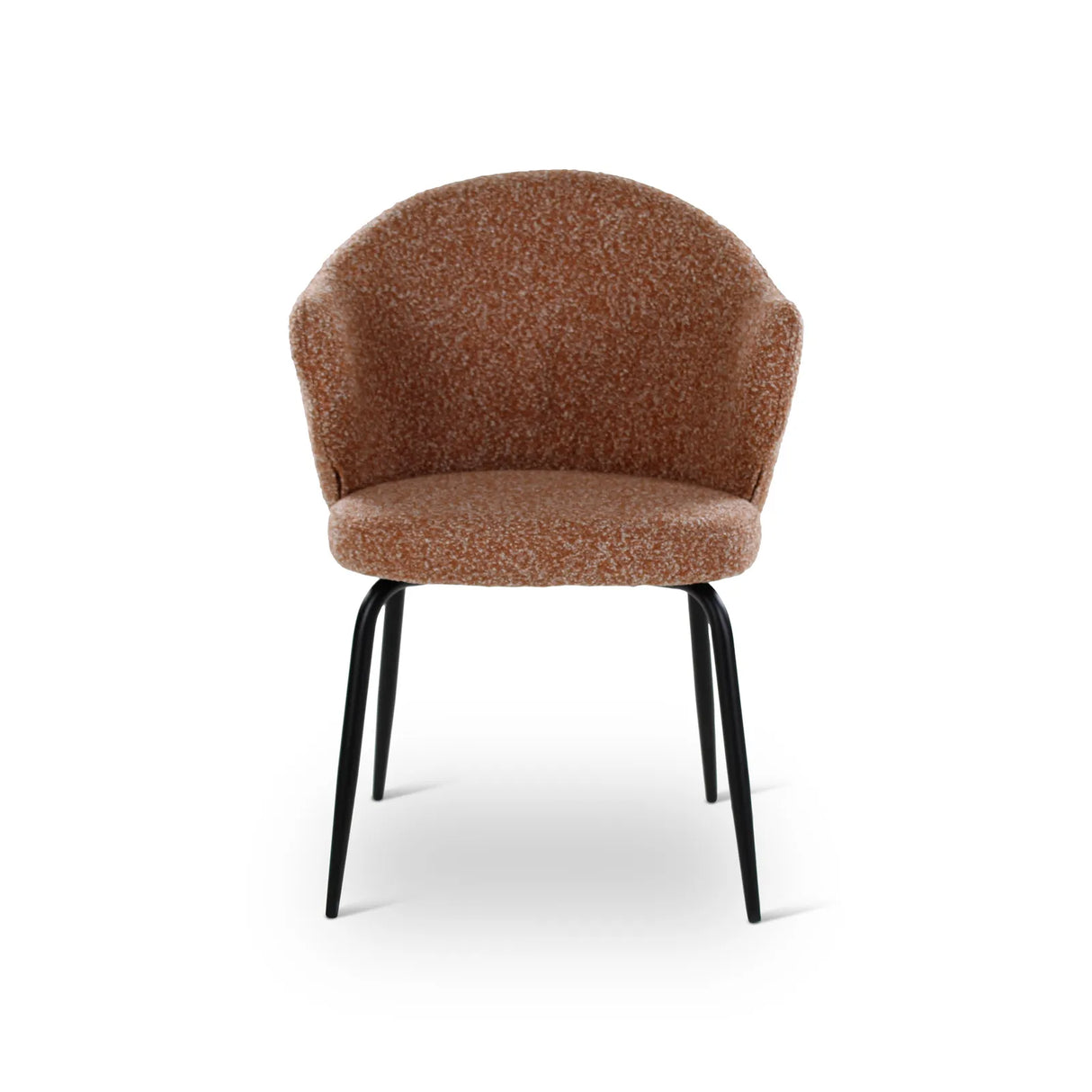 YALO Essstuhl mit Armlehnen in Brick, schwarze Metallbeine - ZEN ZONE Furniture