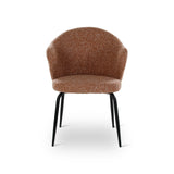 YALO Essstuhl mit Armlehnen in Brick, schwarze Metallbeine - ZEN ZONE Furniture