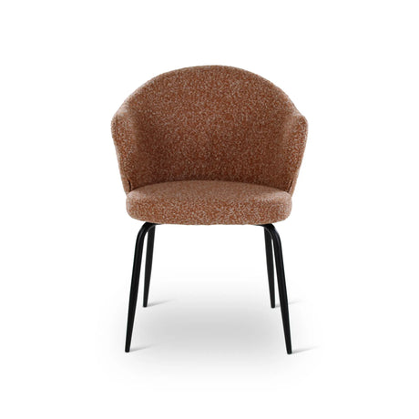 YALO Essstuhl mit Armlehnen in Brick, schwarze Metallbeine - ZEN ZONE Furniture