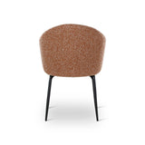 YALO Essstuhl mit Armlehnen in Brick, schwarze Metallbeine - ZEN ZONE Furniture