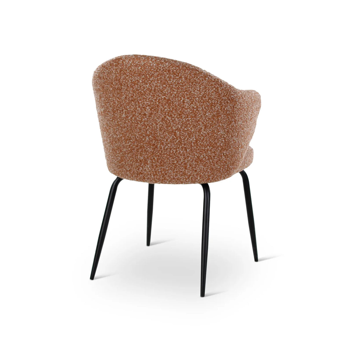 YALO Essstuhl mit Armlehnen in Brick, schwarze Metallbeine - ZEN ZONE Furniture