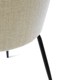 Essstuhl YALO mit Armlehnen in Natur, schwarze Metallbeine - ZEN ZONE Furniture