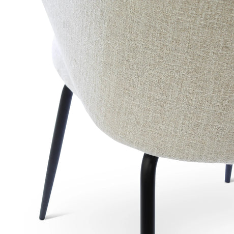 Essstuhl YALO mit Armlehnen in Natur, schwarze Metallbeine - ZEN ZONE Furniture