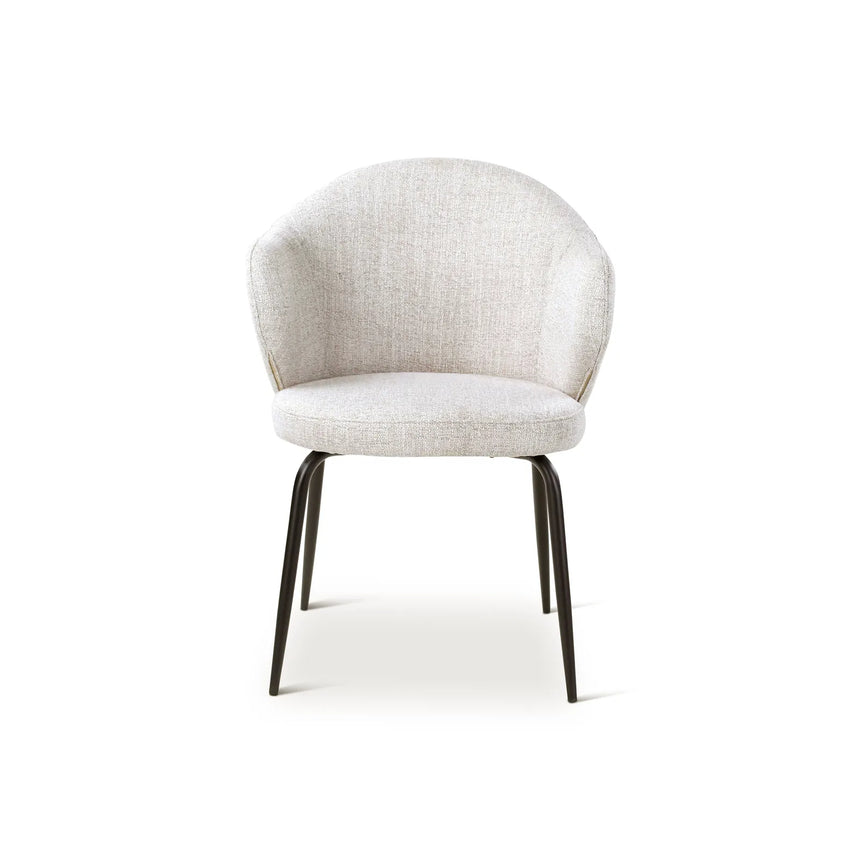 Essstuhl YALO mit Armlehnen in Natur, schwarze Metallbeine - ZEN ZONE Furniture