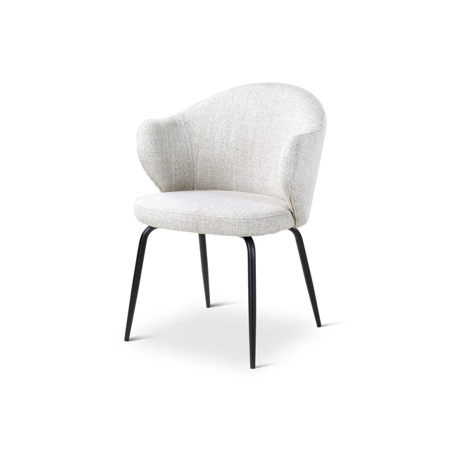 Essstuhl YALO mit Armlehnen in Natur, schwarze Metallbeine - ZEN ZONE Furniture