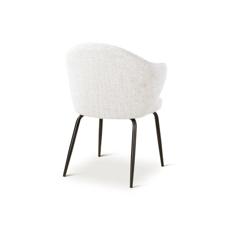 Essstuhl YALO mit Armlehnen in Natur, schwarze Metallbeine - ZEN ZONE Furniture