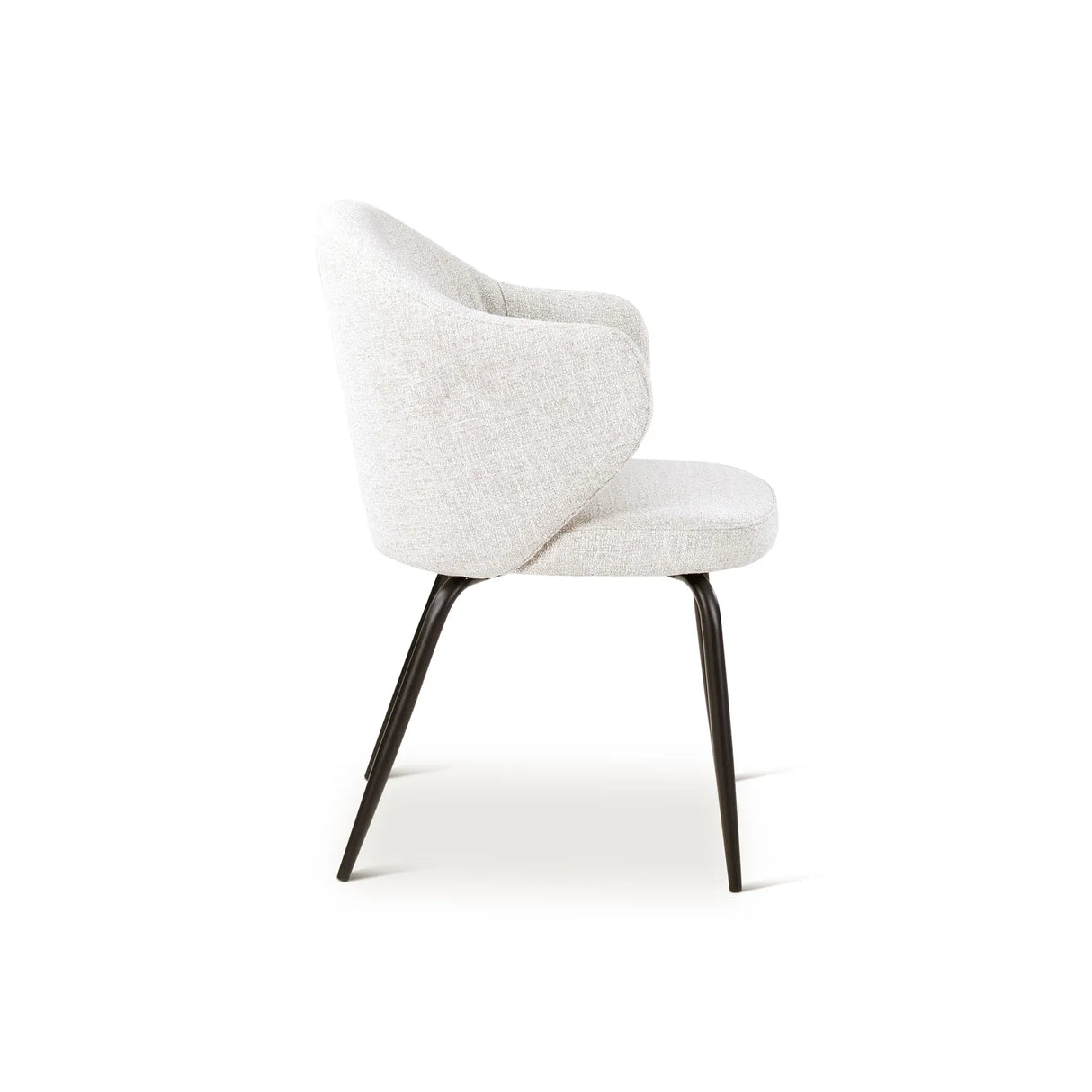 Essstuhl YALO mit Armlehnen in Natur, schwarze Metallbeine - ZEN ZONE Furniture