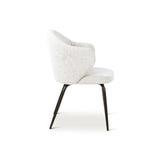 Essstuhl YALO mit Armlehnen in Natur, schwarze Metallbeine - ZEN ZONE Furniture