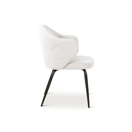 Essstuhl YALO mit Armlehnen in Natur, schwarze Metallbeine - ZEN ZONE Furniture