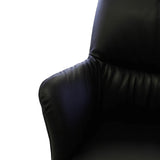 BOSTON Essstuhl aus schwarzem Leder, drehbar, mit schwarzen Metallbeinen - ZEN ZONE Furniture