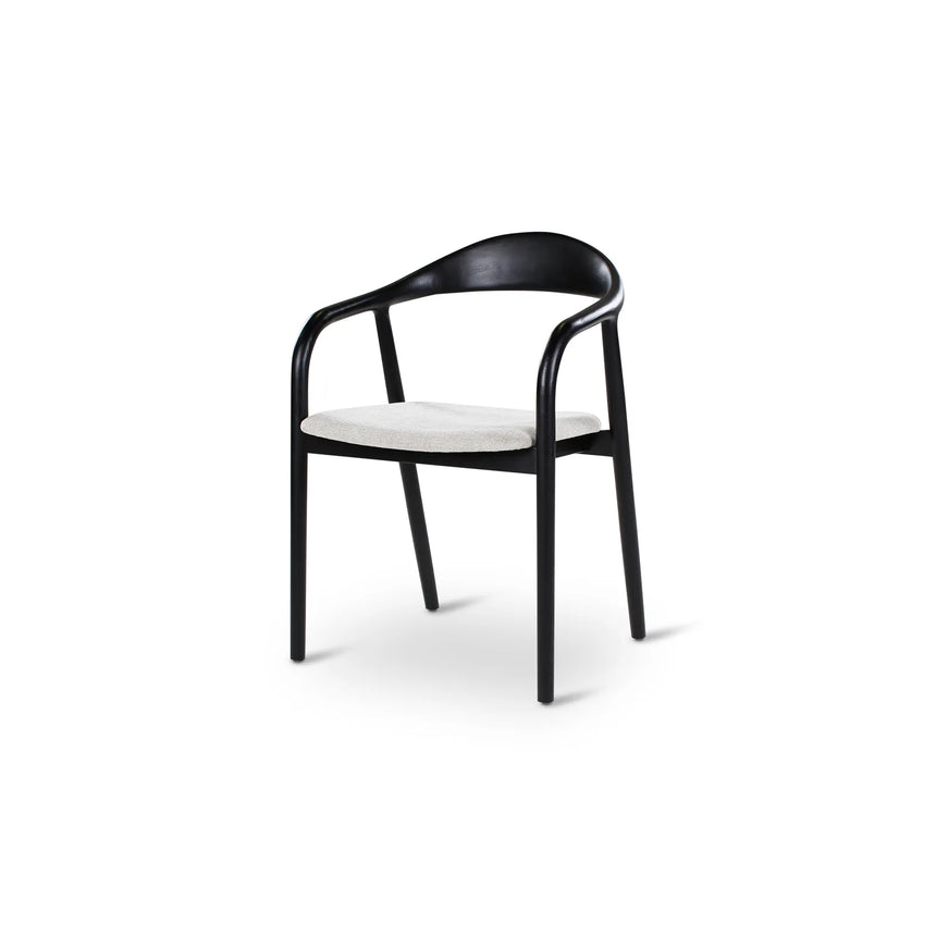 Essstuhl Moris in Altweiß und Ascheschwarz - ZEN ZONE Furniture