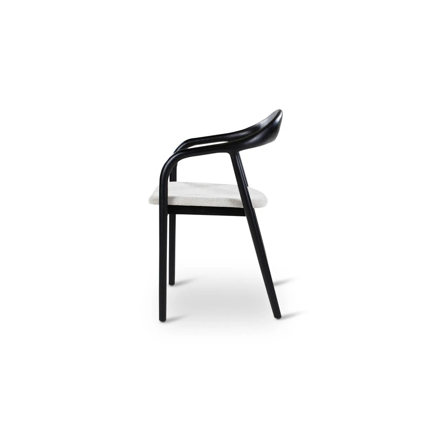 Essstuhl Moris in Altweiß und Ascheschwarz - ZEN ZONE Furniture