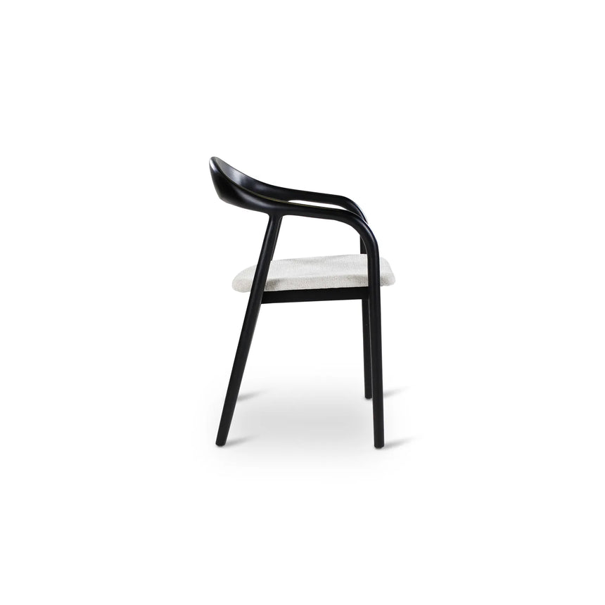 Essstuhl Moris in Altweiß und Ascheschwarz - ZEN ZONE Furniture