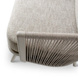 Gartensessel Mikos aus Aluminium mit steinfarbenen Kissen aus Outdoor-Stoff, 73x81x78 cm - ZEN ZONE Furniture
