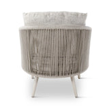Gartensessel Mikos aus Aluminium mit steinfarbenen Kissen aus Outdoor-Stoff, 73x81x78 cm - ZEN ZONE Furniture