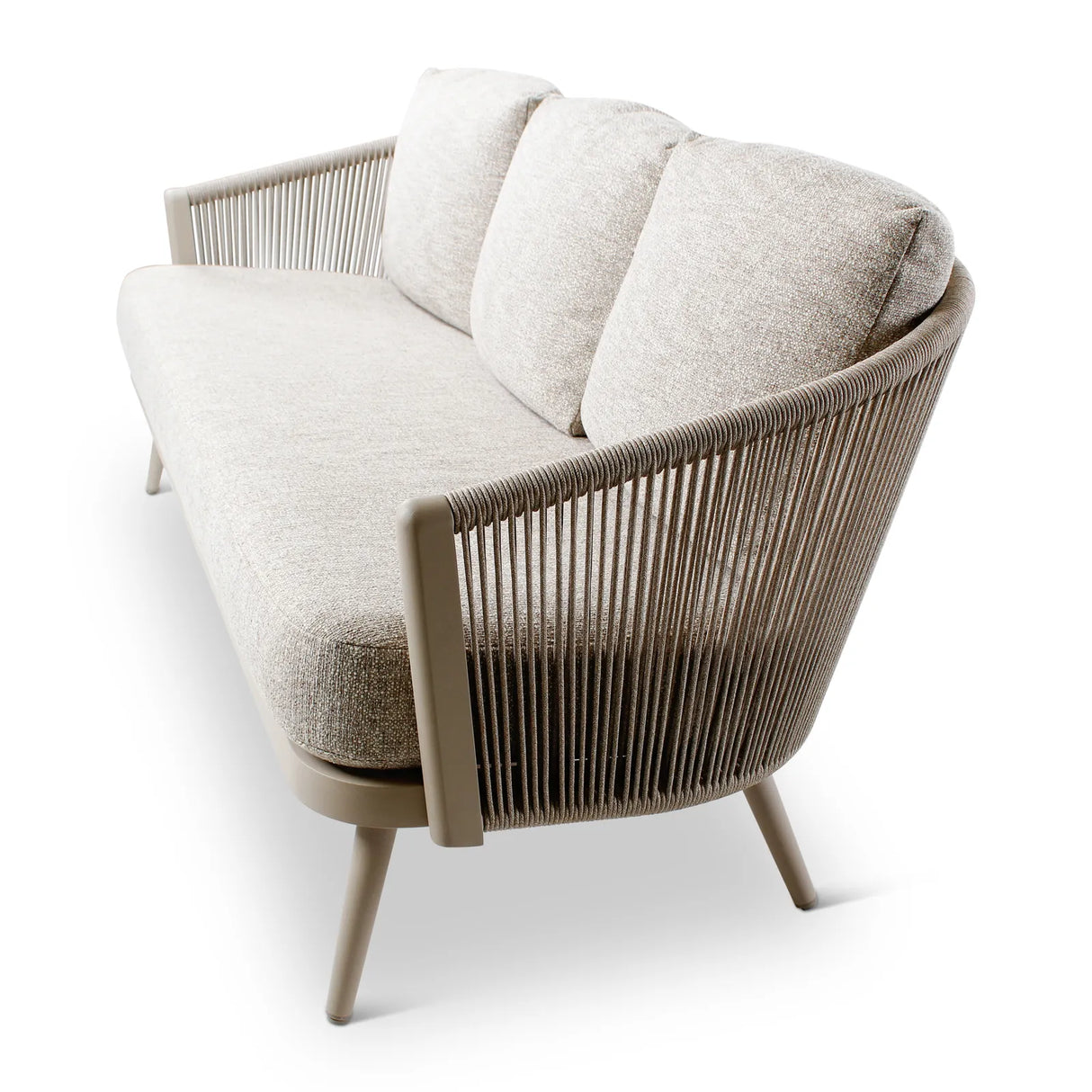 3-Sitzer Gartensofa Mikos aus Aluminium mit graufarbenen Kissen, 203x81x78 cm - ZEN ZONE Furniture