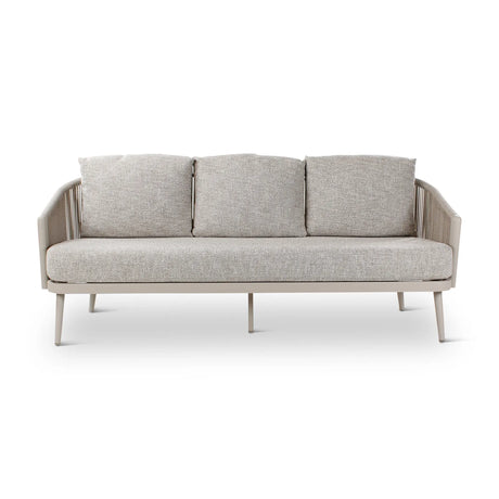 3-Sitzer Gartensofa Mikos aus Aluminium mit graufarbenen Kissen, 203x81x78 cm - ZEN ZONE Furniture